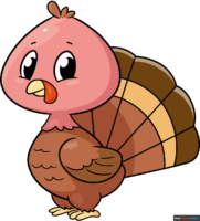 How to Draw an Easy Cartoon Turkey