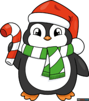 How to Draw an Easy Christmas Penguin