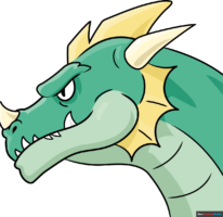 How to Draw an Easy Dragon Head