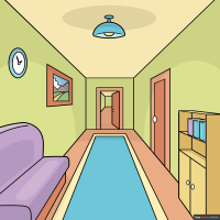 How to Draw an Easy Hallway in One Point Perspective