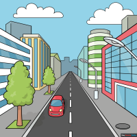 How to Draw an Easy Street in One Point Perspective