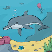 How to Draw an Underwater Dolphin