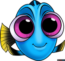 How to Draw Baby Dory from Finding Dory