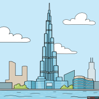 How to Draw Burj Khalifa