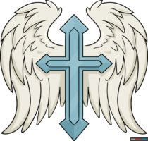 How to Draw a Cross with Wings