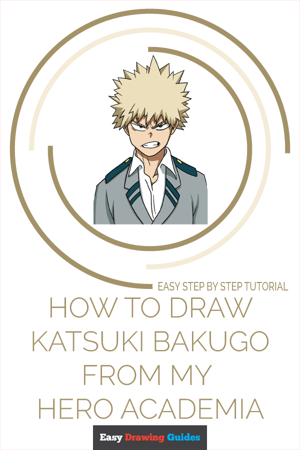 How to Draw Katsuki Bakugo from My Hero Academia Pinterest Image