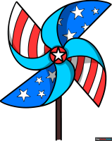 How to Draw Patriotic Pinwheels