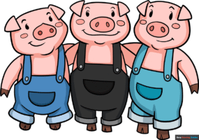 How to Draw the Three Little Pigs