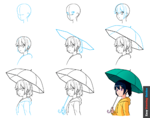 How to Draw an Anime Girl in the Rain Featured Image