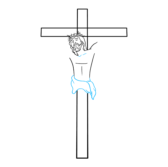 How to Draw Jesus on the Cross Step 05