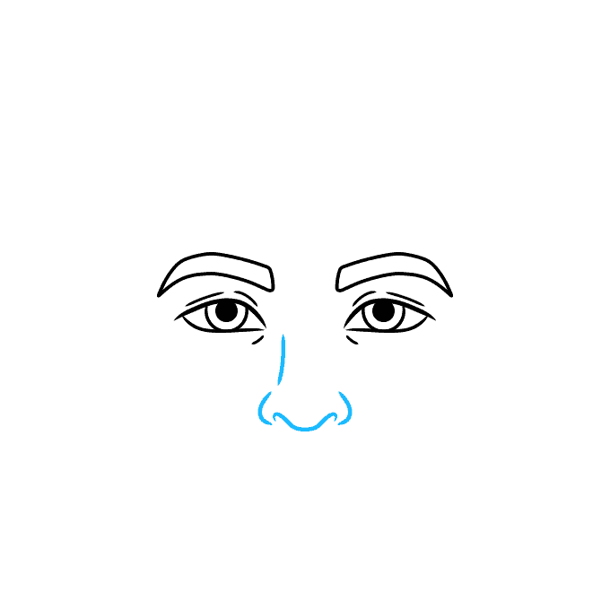 Man's Face step-by-step drawing tutorial: step 3