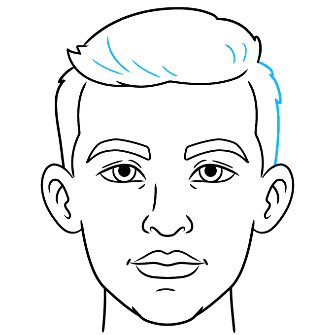 Man's Face step-by-step drawing tutorial: step 9