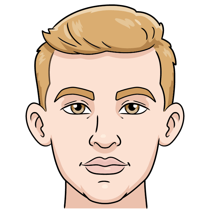 Man's Face step-by-step drawing tutorial: step 11