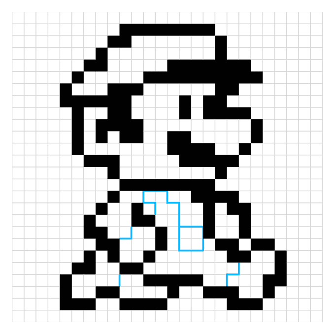 Mario Pixel Art step-by-step drawing tutorial: step 09
