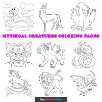 Free Mythical Creatures Coloring Pages for Kids - 41 Printable Sheets