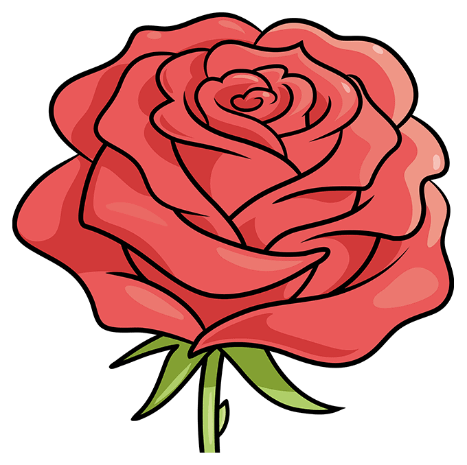 Realistic Rose Flower step-by-step drawing tutorial: step 10