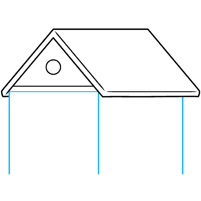 Simple House step-by-step drawing tutorial: step 04