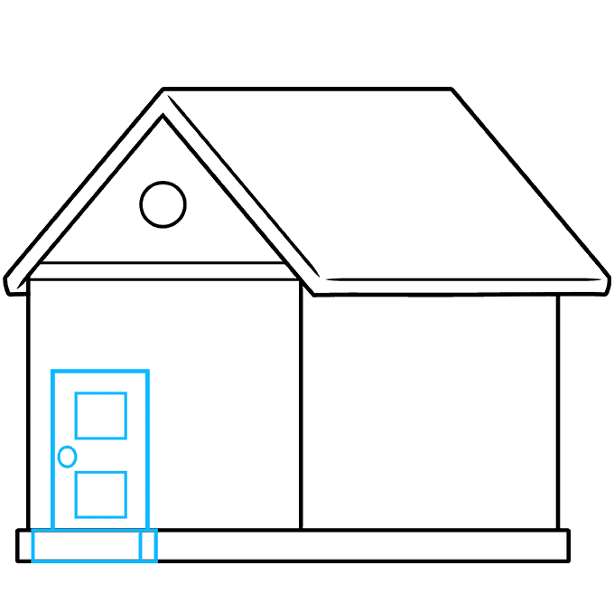 Simple House step-by-step drawing tutorial: step 06