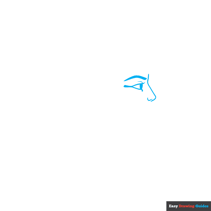Cleopatra step-by-step drawing tutorial: step 1
