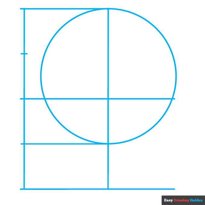 Anime Head and Face in Front View step-by-step drawing tutorial: step 1