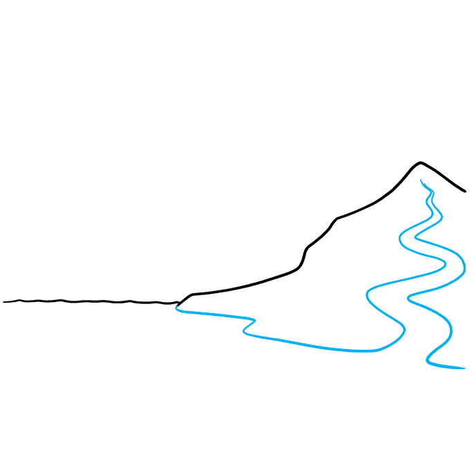 Water Cycle step-by-step drawing tutorial: step 2