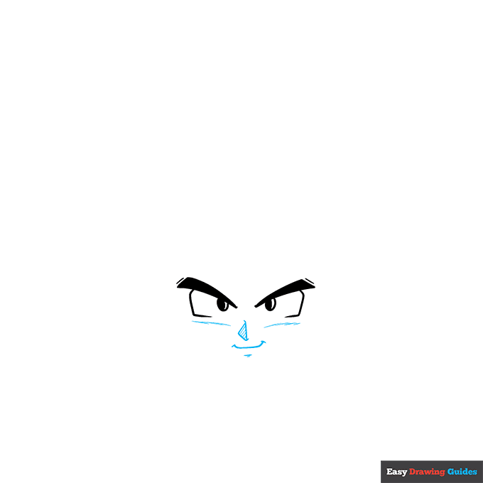 Goku step-by-step drawing tutorial: step 2