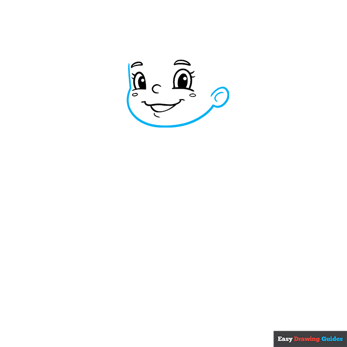 Cartoon Girl step-by-step drawing tutorial: step 3