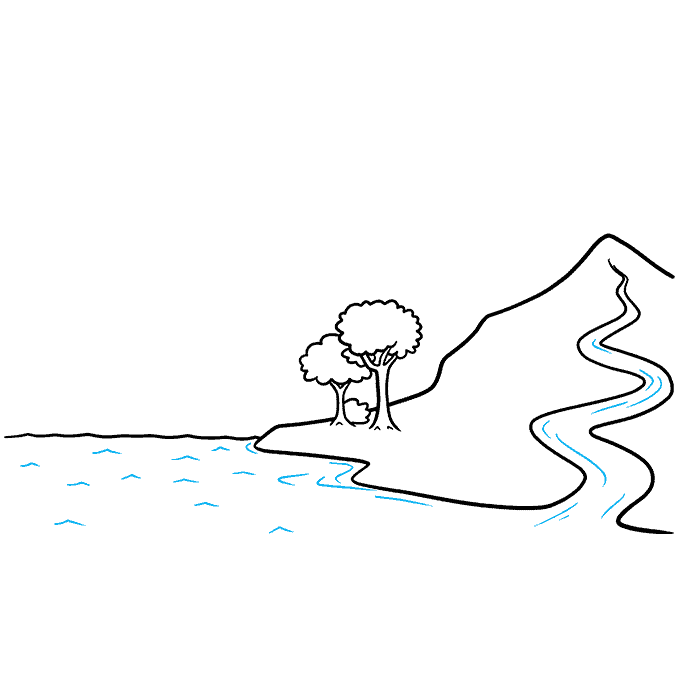 Water Cycle step-by-step drawing tutorial: step 4
