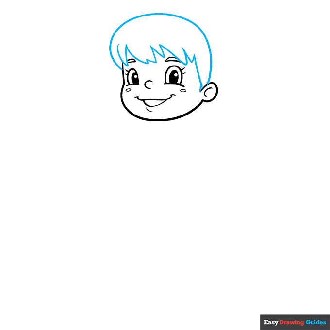 Cartoon Girl step-by-step drawing tutorial: step 4