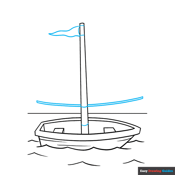 Boat step-by-step drawing tutorial: step 6