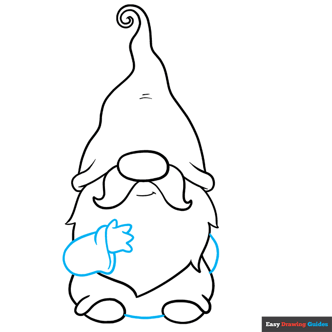 Garden Gnome step-by-step drawing tutorial: step 6