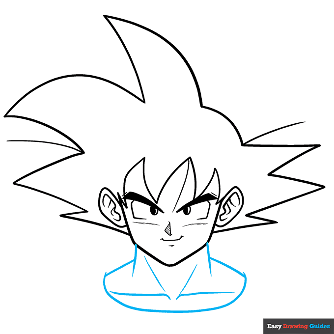 Goku step-by-step drawing tutorial: step 8