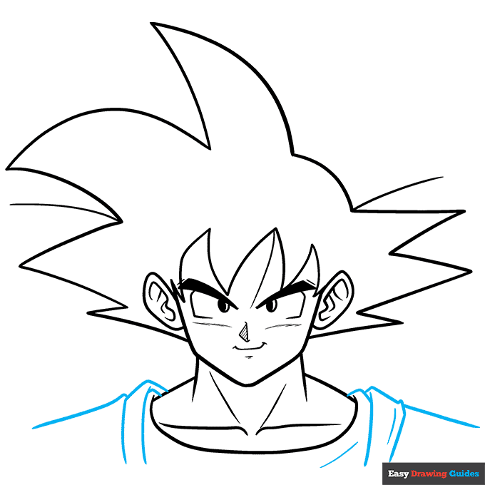 Goku step-by-step drawing tutorial: step 9