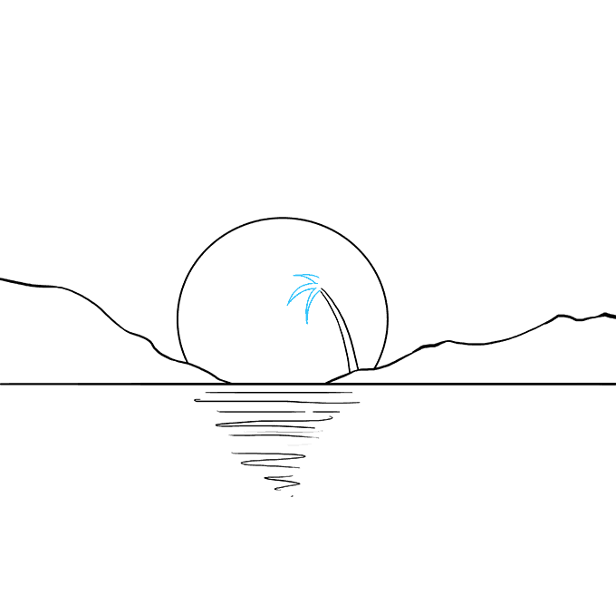 How to Draw a Sunset Step 07